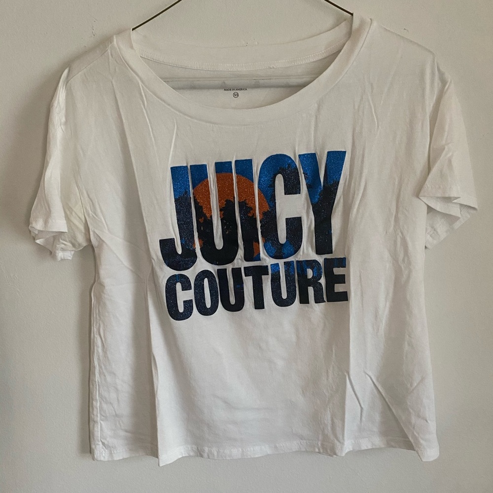 White juicy couture logo sparkly tee